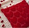 Set of 2 Valentine's Day Pillow Covers - 18x18 Inch Red Heart Plush Faux Fur Jacquard Throw Pillows for Sofa & Bedroom Decor